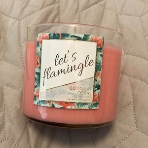 pink coconut coral let’s flamigle candle